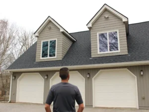 Homeowner inspects roof according to roof maintenance checklist