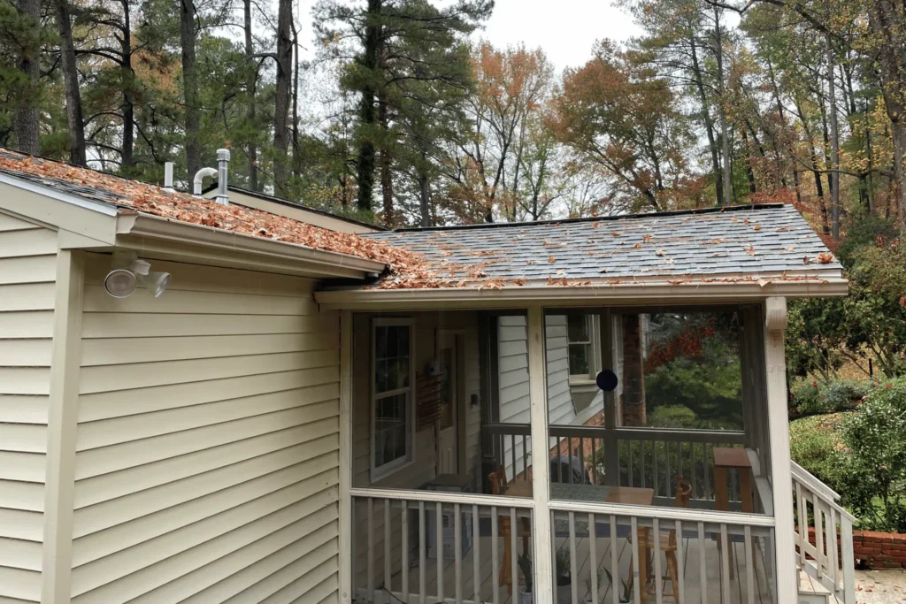 Roof with leaves and debris - Artisan Quality Roofing Roof with leaves and debris