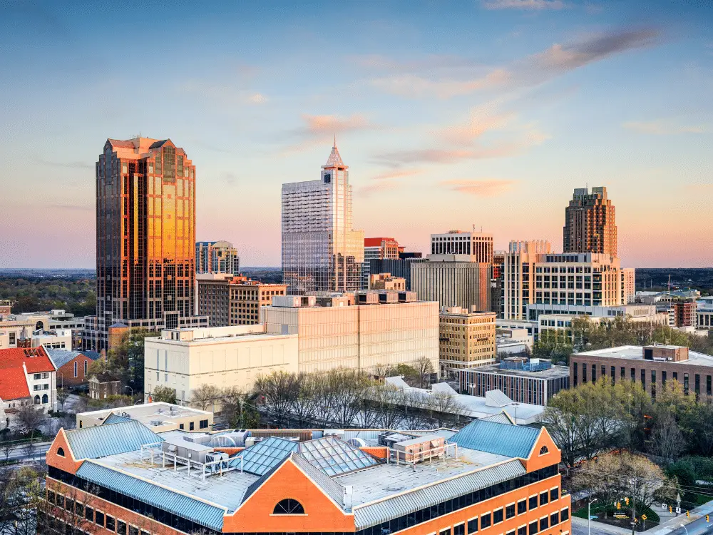 Skyline view of Raleigh North Carolina Raleigh North Carolina Aerial View