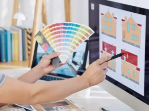 Selecting roof shingle color - Online home design visual with color swatches