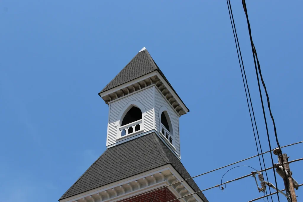 Church bell tower in Oxford NC - Artisan Quality Roofing Church bell tower in Oxford NC