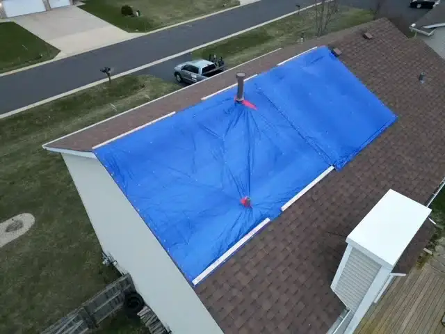 roof tarp installation in Apex, Cary, Raleigh Durham Areas—protecting homes from storm damage, leaks, and structural issues