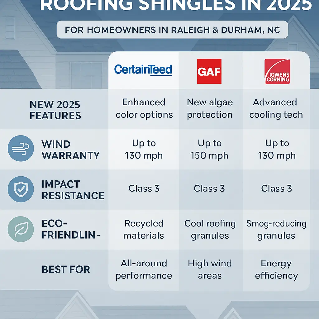 New 2025 Innovations for Top Roofing Shingle – Raleigh Area Homes